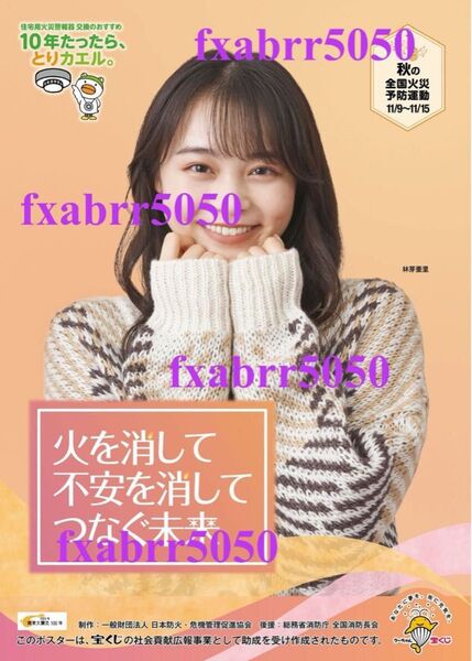 新品 未掲示 林芽亜里 防火ポスター 全国火災予防運動 B2ポスター 標語 2枚セット