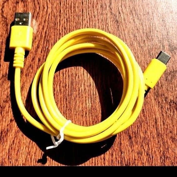充電ケーブル 1.5メートル USB-A to USB-C イエロー