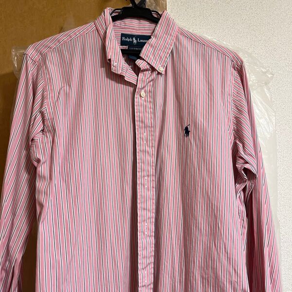 Ralph Lauren ストライプシャツ ピンク サイズ170/92A 15.1/2