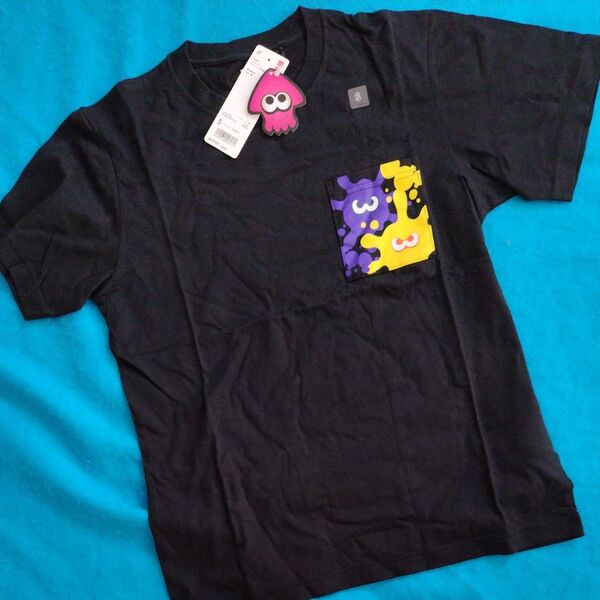 新品未使用タグ付 UNIQLO スプラトゥーン グラフィックTシャツ S ブラック ポケット Nintendo ゲーム コラボT
