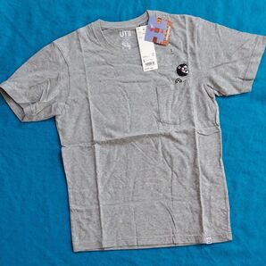 新品未使用タグ付 UNIQLO スーパーマリオ グラフィックTシャツ S 薄グレー ワンワン Nintendo ゲーム コラボT