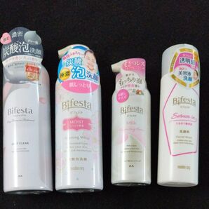 新品未使用未開封 Bifesta ビフェスタ サクラカシス&炭酸泡モイスト&ミルク泡クレンジング&セラムイン ④点セット マンダム