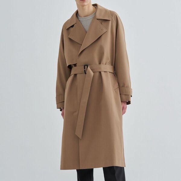 CITY TRENCH COAT/ウールギャバトレンチコートサイズ1 S〜M カーキ ベージュ 美品
