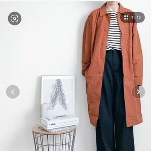 ステンカラーコート オレンジ Mサイズ 美品