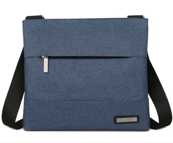 ショルダーバッグ メンズ 斜めがけ 軽量 薄い ビジネスバッグ ブルー