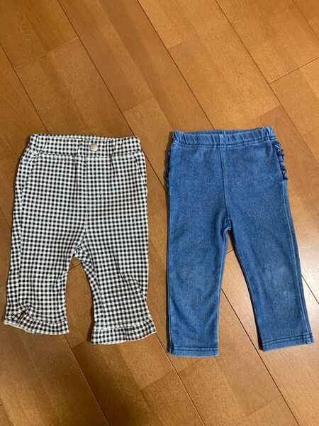プティマイン ベビーパンツ パンツ スマイルパンツ デニムレギンス