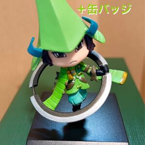 戦国BASARA 毛利元就 三寸武将コレクションフィギュア CAPCOM CAFE×戦国BASARA 15周年缶バッジ