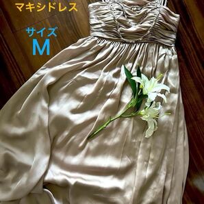 SALE!【AIMER】サテン パーティドレス ワンピース ロング丈 マキシ丈