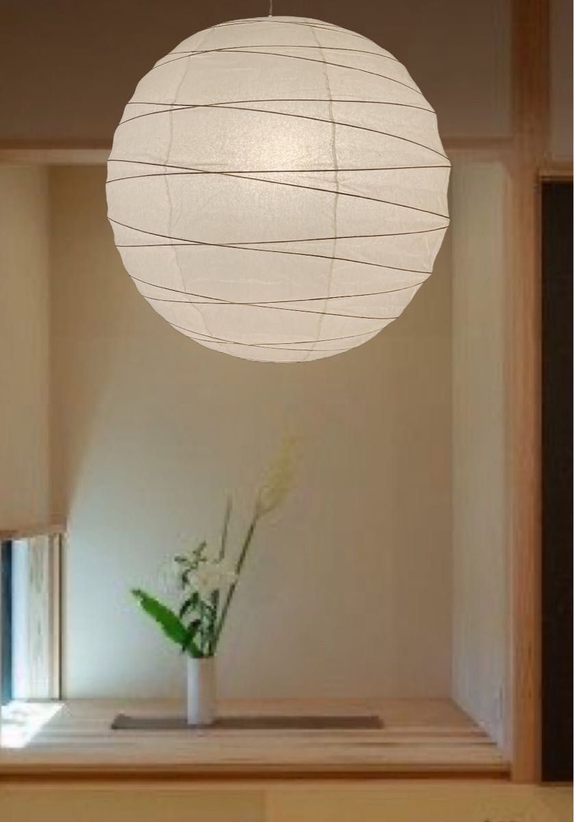 径55㎝岐阜大カス入り入り和紙提灯3灯灯具付き照明ペンダント 径55㎝岐阜大カス入り入り和紙提灯3灯灯具付き照明ペンダント