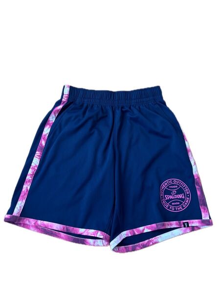 SPALDING ハーフパンツ タイダイ柄 ネイビー