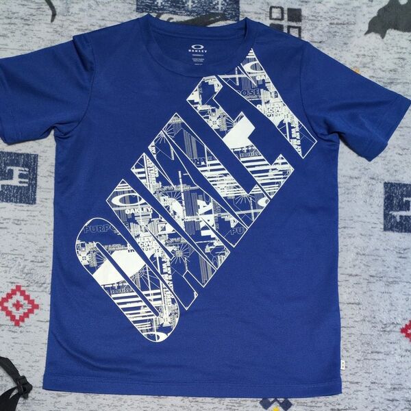 OAKLEY オークリー Tシャツ ブルー系 プリント ロゴ 160