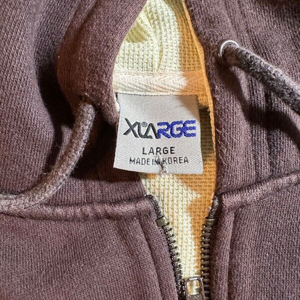 X-LARGE ジップアップパーカー ブラウン Lサイズ