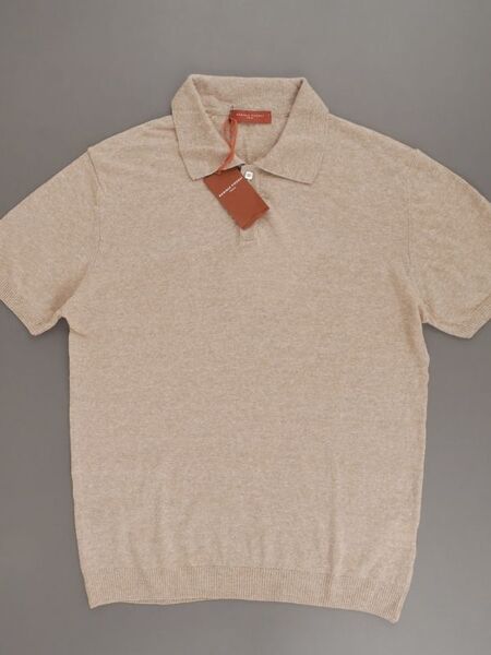 【新品未使用】DANIELE FIESOLI ダニエレフィエゾーリ◆Made In Italy◆M◆リネン コットン ポロ ニット 半袖◆ポロシャツ サマーニット