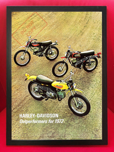 ポスター★1972 ハーレーダビッドソン Sprint・Rapido・Baja 100 ポスター★Harley Davidson/ダートバイク/オフロード