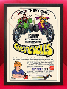 ポスター★1972 Mattel マテル シズラー「Chopcycles」 ポスター ★Sizzlers/Hot Wheels/ホットウィールズ/レッドライン