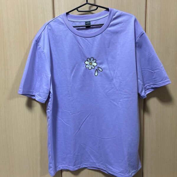 SHEIN デイジー刺繍入りTシャツ 薄紫色 Sサイズ