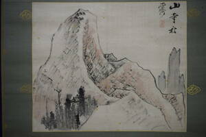 Art hand Auction [Authentisches Werk] / Buncho Tani / Shusai Yamadera / Landschaftstempel / Seidenmontage / Hotei-ya-Hängerolle HH-341, Malerei, Japanische Malerei, Landschaft, Fugetsu