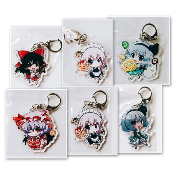東方project アクリルキーホルダー 6個まとめ売り