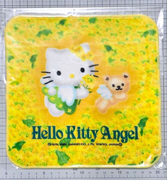 ハローキティ プチタオル 2001年 平成レトロ サンリオ エンジェル 天使 ハンカチ タオル 菜の花 フェアリー 妖精 くま