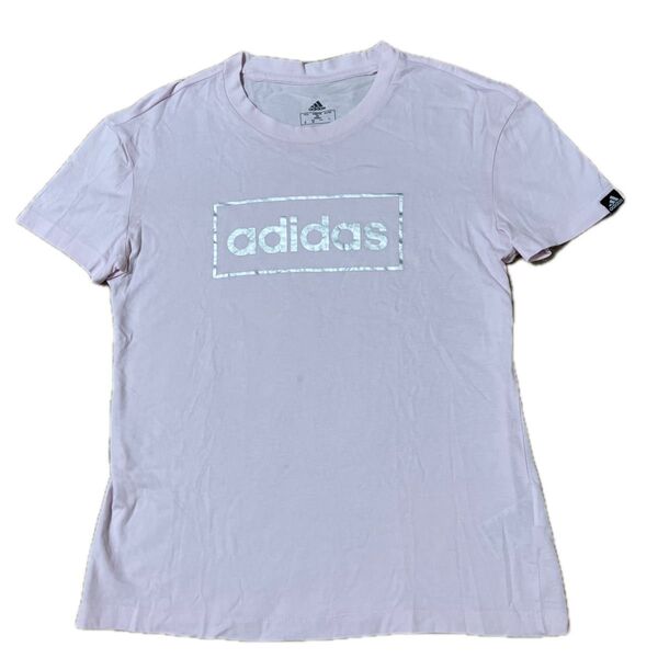 adidas ロゴTシャツ ピンク Mサイズ レディース
