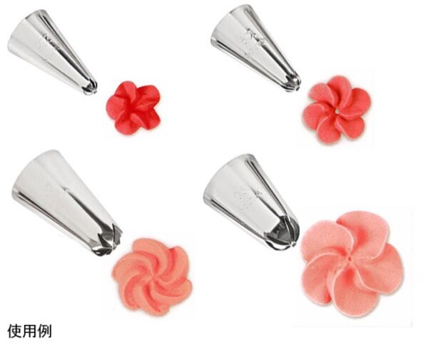 口金 wilton ドロップフラワーチップセット 4個セット 花型 製菓
