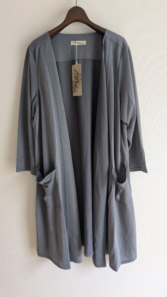 未使用、タグ付き マカナナキャシー ロングカーディガン 大きいサイズ 3XL