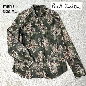 【極美品】Paul Smith 長袖シャツ 総柄 ペイズリー XL コットン100%