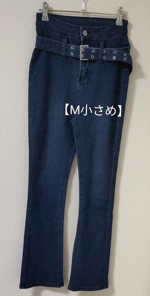 ハイウエスト デニムパンツ 丈長め М(小さめ)