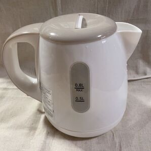電気ケトル0.8L ホワイト・ベージュ
