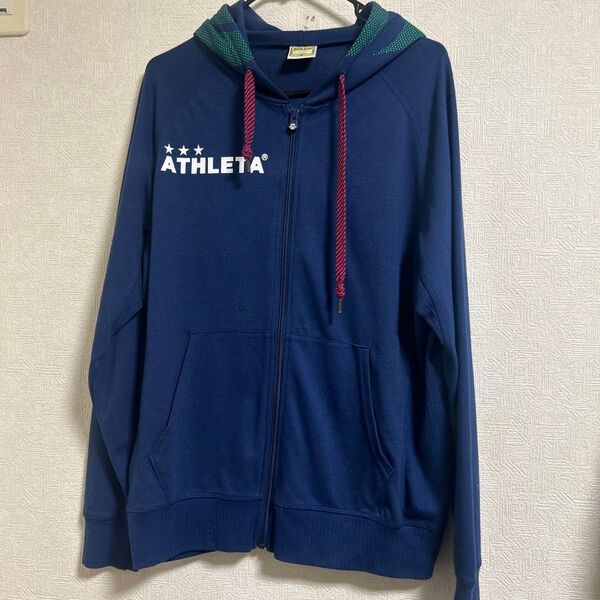 アスレタATHLETA美品ネイビーパーカーメンズM