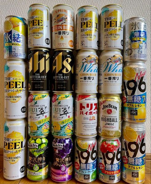 ビール(発泡酒など)、缶酎ハイ、サワー等 350ml缶 18本、500ml缶 4本 計 22本 詰め合わせ