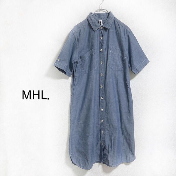 MHL. 半袖 シャツワンピース デニム コットン