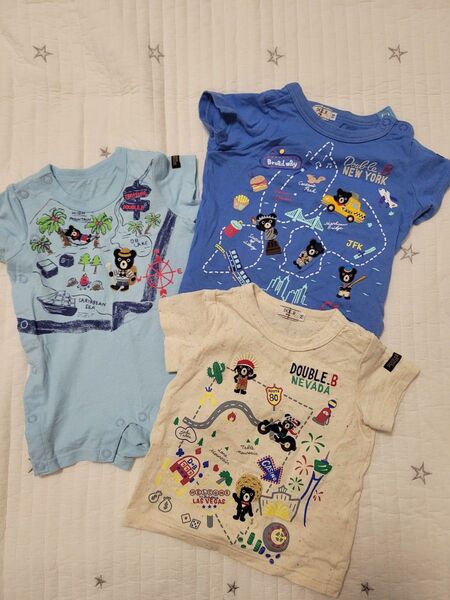 MIKI HOUSE ダブルビー3点セット 70 半袖Tシャツ