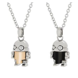 PLUG IN CZネックレスROBOT PIPチャーム2個セット・ペア