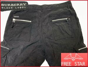  prompt decision *BURBERRY BLACK LABEL*W32 rank 82cm bush pants waste version Burberry Black Label men's 76 black black three . association regular cargo 