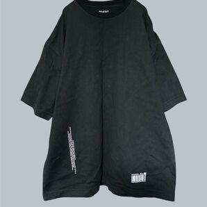 Tシャツ カットソー ブラック 黒 L インヘリット バーコード 英字 スクエア ヘビーウェイト BIG-T コットン