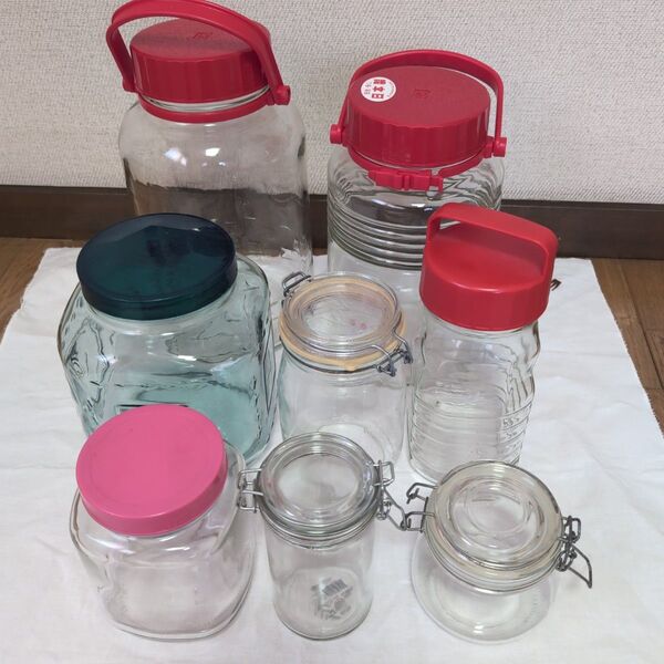 ガラス 8個 瓶 梅酒用ビン 果実酒 保存瓶 保存容器 梅瓶 梅