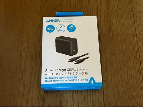 Anker 急速充電器 20W 2ポート USB-C & USB-C ケーブル アンカー ブラック