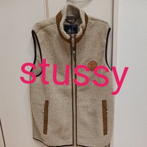 新品未使用 stussy XL ベスト フリース ベージュ アウトドア フリースベスト