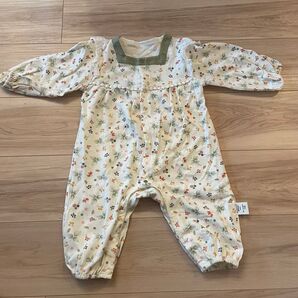 新品 花柄ロンパース 80-90cm 優しい素材