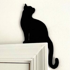 木製 黒猫シルエット★壁飾り ドアトップ装飾 インテリア ウォールデコアート★cats 数量変更可!