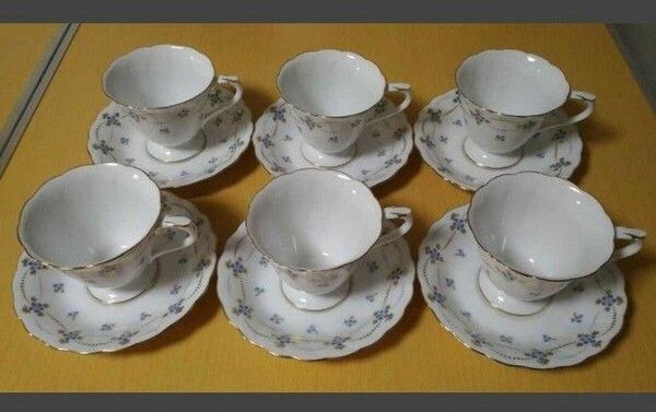 大倉陶園 カップ&ソーサー コーヒー・ティーカップ6客 高級陶器 洋食器 まだ使えます