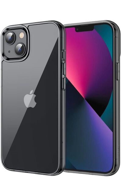 JEDirect iPhone13 保護ケース(6.1インチ専用) 黄ばみなし クリア スマホケース スペースグレイ
