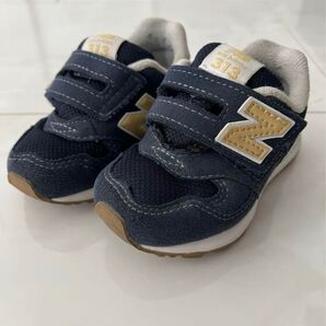 New Balance 373 ベビーシューズ ネイビー/ゴールド 12cm