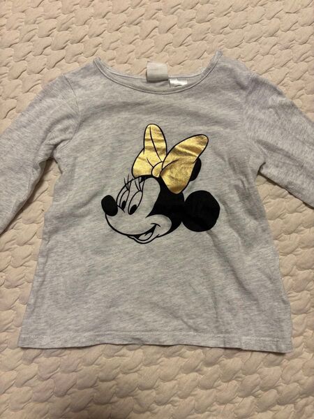 H&M ミニーマウス 長袖カットソー グレー ロンT 長袖Tシャツ80