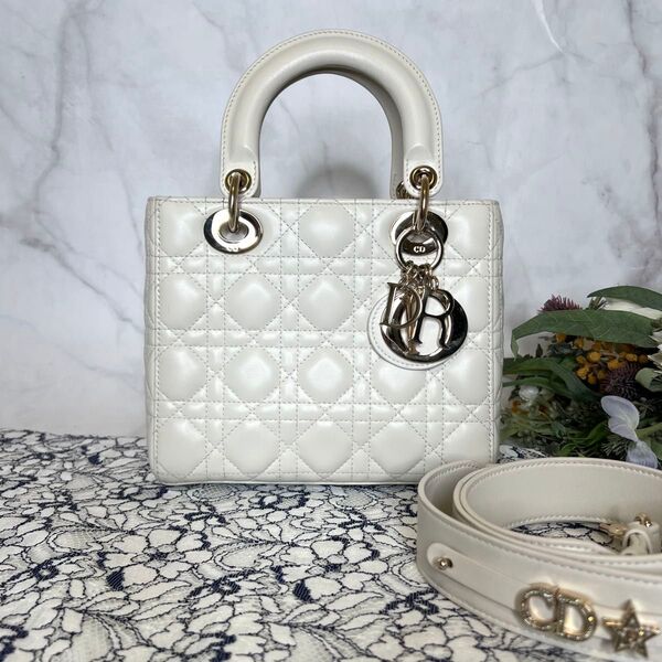 DIOR 【美品】マイ ABCレディーディオール ショルダーバッグ カナージュ Christian Dior