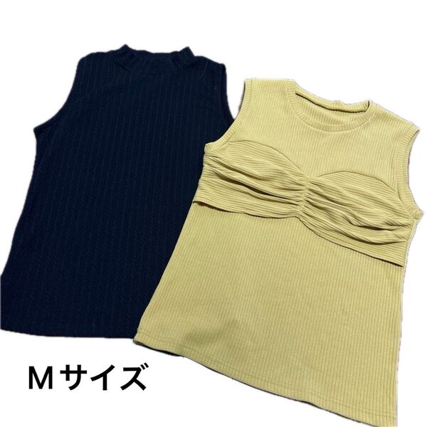 ノースリーブ カットソー トップス チュニック Mサイズ まとめ売り2点