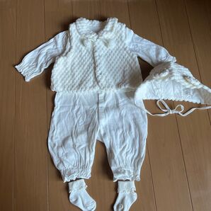 ベビー セレモニードレス 3点セット ホワイト 50〜60cm
