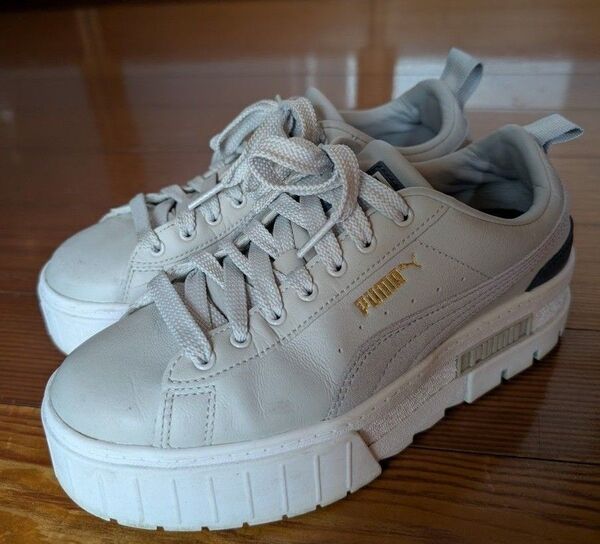 PUMA プーマ メイズ レザー ウィメンズ スニーカー グレー 24センチ