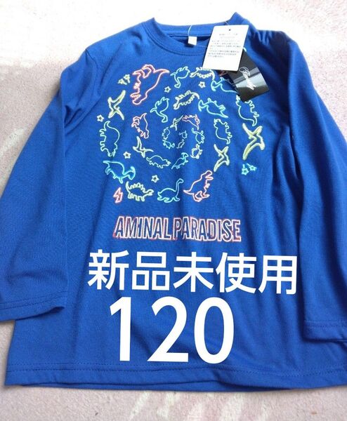 クーポンで200円引き!新品未使用 子供服 長袖Tシャツ サイズ120 男の子 ロンT トップス 保育園 幼稚園 恐竜柄 美品